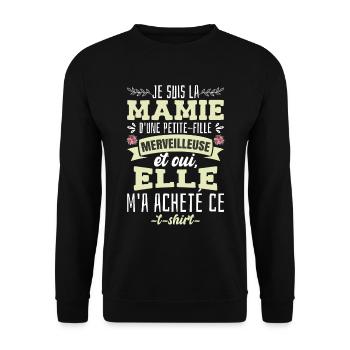 Je Suis La Mamie D'Une Petite-Fille - Sweat-shirt Unisexe - noir - Devant - Alina (178cm) & Michal (187cm)