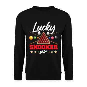 Lucky Snooker Shirt - Unisex Pullover - Schwarz - Vorne - Alina (178cm) & Michal (187cm)