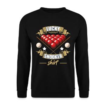 Lucky Snooker Shirt - Unisex Pullover - Schwarz - Vorne - Alina (178cm) & Michal (187cm)