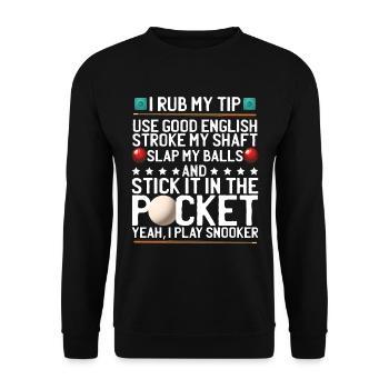 Billardspieler Snooker Geschenk - Unisex Pullover - Schwarz - Vorne - Alina (178cm) & Michal (187cm)