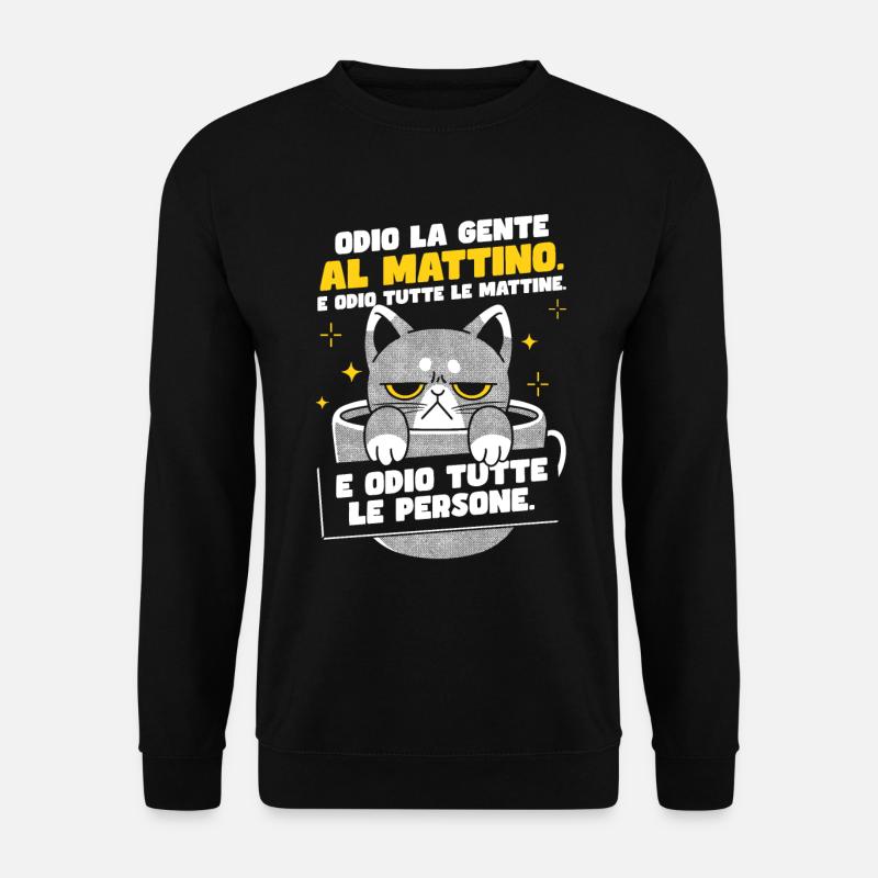 Morning Cat Coffee - Unisex Sweatshirt - black