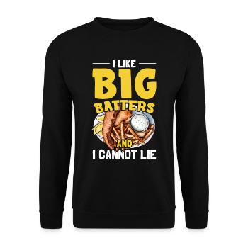 I Like Big Batters And I Cannot Lie - Unisex Sweatshirt - black - Front - Alina (178cm) & Michal (187cm)