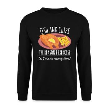 Fish And Chips - Sweat-shirt Unisexe - noir - Devant - Alina (178cm) & Michal (187cm)