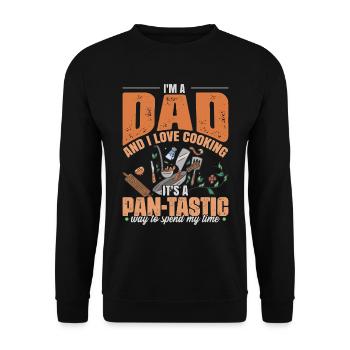 Lustiger Vatertag Papa kocht Papa Witze - Unisex Pullover - Schwarz - Vorne - Alina (178cm) & Michal (187cm)