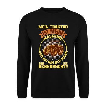 Mein Traktor Ist Meine Maschine - Unisex Pullover - Schwarz - Vorne - Alina (178cm) & Michal (187cm)