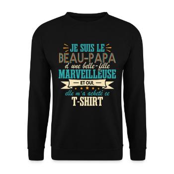 Fête Des Pères Beau Papa Belle Fille - Sweat-shirt Unisexe - noir - Devant - Alina (178cm) & Michal (187cm)