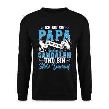 Ich Bin Ein Papa Mit Stil - Unisex Pullover - Schwarz - Vorne - Alina (178cm) & Michal (187cm)