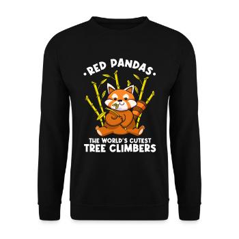 Roter Panda Die niedlichsten Baumkletterer der Welt - Unisex Pullover - Schwarz - Vorne - Alina (178cm) & Michal (187cm)