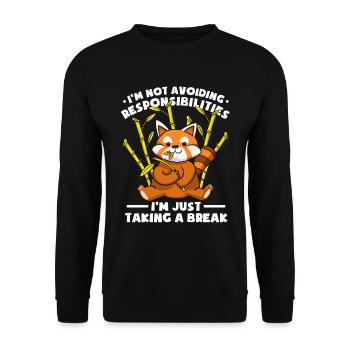 Prendre une pause Panda roux - Sweat-shirt Unisexe - noir - Devant - Alina (178cm) & Michal (187cm)