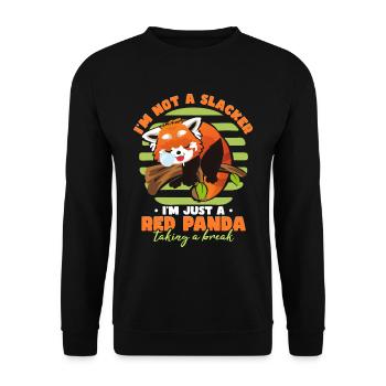 Ich bin nur ein roter Panda, der eine Pause macht - Unisex Pullover - Schwarz - Vorne - Alina (178cm) & Michal (187cm)