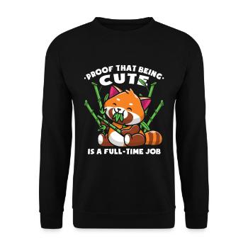 Der Beweis, dass süß zu sein ein Vollzeitjob ist - Unisex Pullover - Schwarz - Vorne - Alina (178cm) & Michal (187cm)
