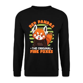 Panda roux mignon - Sweat-shirt Unisexe - noir - Devant - Alina (178cm) & Michal (187cm)