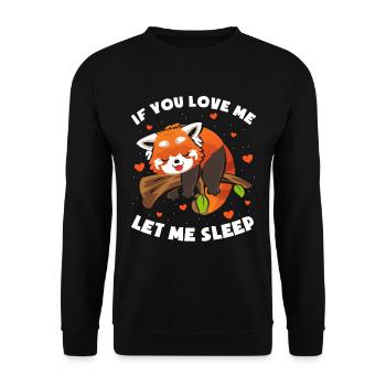 Lass mich schlafen Roter Panda - Unisex Pullover - Schwarz - Vorne - Alina (178cm) & Michal (187cm)