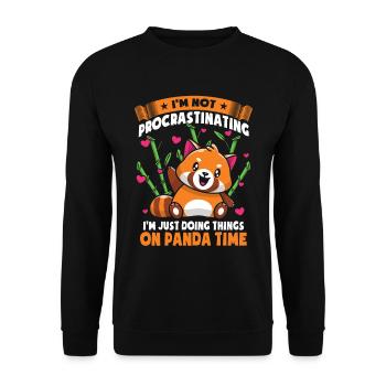 Je fais juste des choses sur Panda Time - Sweat-shirt Unisexe - noir - Devant - Alina (178cm) & Michal (187cm)