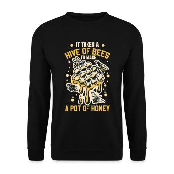 Il faut une ruche d’abeilles pour faire un pot de miel - Sweat-shirt Unisexe - noir - Devant - Alina (178cm) & Michal (187cm)