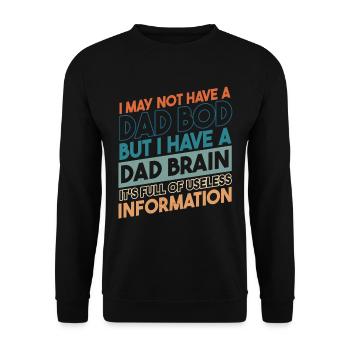 J’ai un cerveau de père - Sweat-shirt Unisexe - noir - Devant - Alina (178cm) & Michal (187cm)