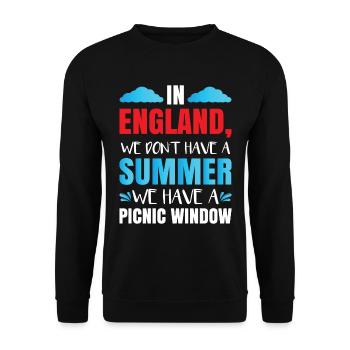 In England haben wir keinen Sommer - Unisex Pullover - Schwarz - Vorne - Alina (178cm) & Michal (187cm)