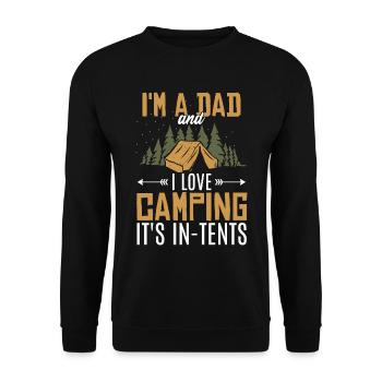 Camping Papa Witz Vatertag - Unisex Pullover - Schwarz - Vorne - Alina (178cm) & Michal (187cm)