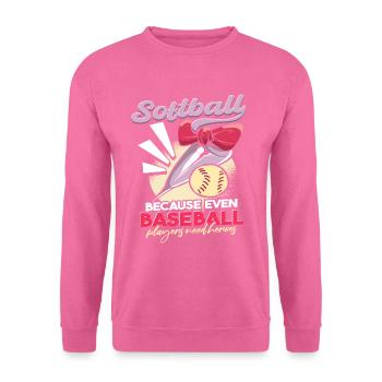 Softball-Spieler-Witz - Unisex Pullover - Pink - Vorne