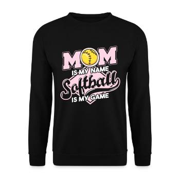 Mom Is My Name Softball Is My Game - Unisex Sweatshirt - black - Front - Alina (178cm) & Michal (187cm)