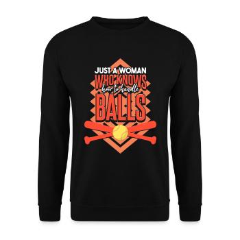 Just A Woman Who Knows How To Handle Balls - Unisex Sweatshirt - black - Front - Alina (178cm) & Michal (187cm)