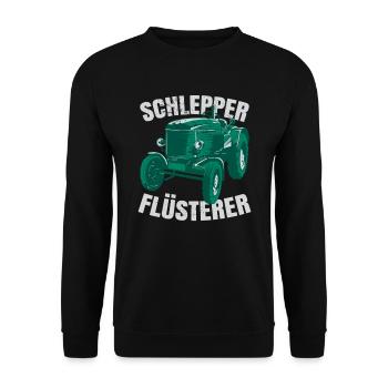 Schlepper Flüsterer - Unisex Pullover - Schwarz - Vorne - Alina (178cm) & Michal (187cm)