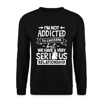 Je ne suis pas accro aux poulets - Sweat-shirt Unisexe - noir - Devant - Alina (178cm) & Michal (187cm)