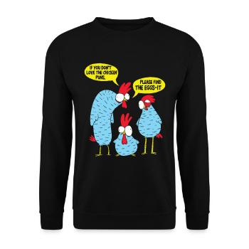 Chicken Puns - Unisex Sweatshirt - black - Front - Alina (178cm) & Michal (187cm)