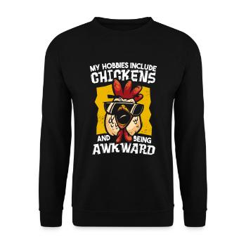 Funny Chicken Rooster Poultry - Unisex Sweatshirt - black - Front - Alina (178cm) & Michal (187cm)