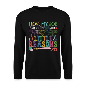 I Love My Job For All The Little Reasons - Unisex Sweatshirt - black - Front - Alina (178cm) & Michal (187cm)