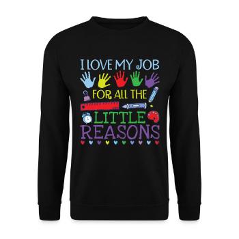 Cute Kindergarten Teacher - Unisex Sweatshirt - black - Front - Alina (178cm) & Michal (187cm)