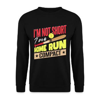 I'm A Home Run Compact Softball - Unisex Sweatshirt - black - Front - Alina (178cm) & Michal (187cm)