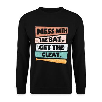 Lustiger Softball - Unisex Pullover - Schwarz - Vorne - Alina (178cm) & Michal (187cm)