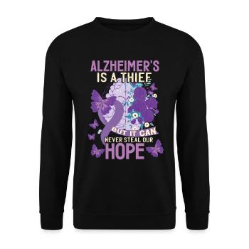 Alzheimer's Is A Thief - Unisex Sweatshirt - black - Front - Alina (178cm) & Michal (187cm)