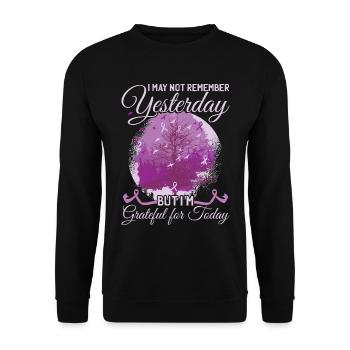 I May Not Remember Yesterday | Alzheimer's - Unisex Sweatshirt - black - Front - Alina (178cm) & Michal (187cm)