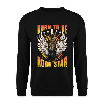 Born To Be A Rock Star - Unisex Sweatshirt - black - Front - Alina (178cm) & Michal (187cm)