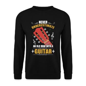 Never Underestimate An Old Man With A Guitar - Unisex Sweatshirt - black - Front - Alina (178cm) & Michal (187cm)