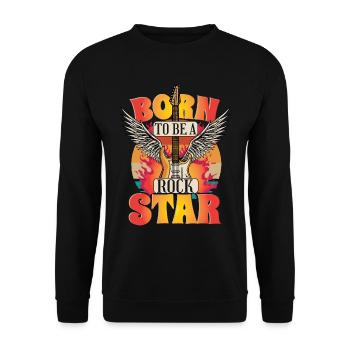 Born To Be A Rock Star - Unisex Sweatshirt - black - Front - Alina (178cm) & Michal (187cm)