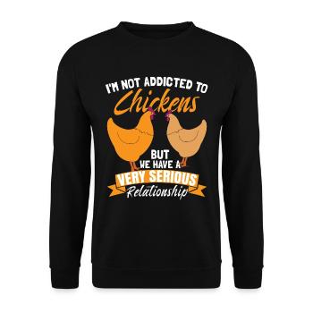 I'm Not Addicted To Chicken - Unisex Sweatshirt - black - Front - Alina (178cm) & Michal (187cm)