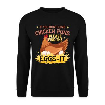 Jeu de mots sur le poulet - Sweat-shirt Unisexe - noir - Devant - Alina (178cm) & Michal (187cm)