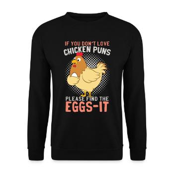 Chicken Puns Funny Farmer Poultry Hen Chicks Eggs - Unisex Sweatshirt - black - Front - Alina (178cm) & Michal (187cm)