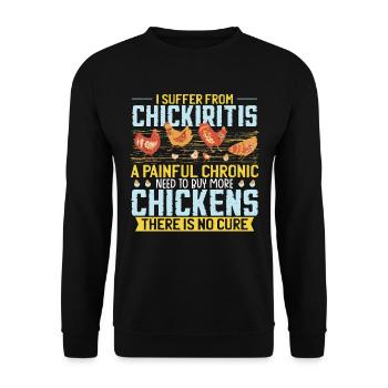 Chicken Funny Gardening - Unisex Sweatshirt - black - Front - Alina (178cm) & Michal (187cm)