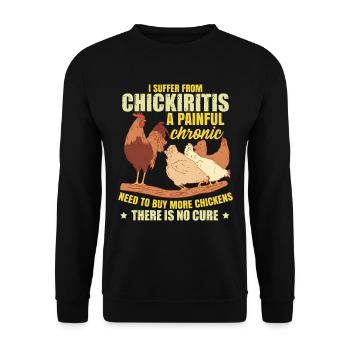 Funny Chicken Joke Chicken Farmer Gift - Unisex Sweatshirt - black - Front - Alina (178cm) & Michal (187cm)