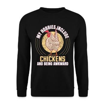 Chicken Lover - Unisex Sweatshirt - black - Front - Alina (178cm) & Michal (187cm)