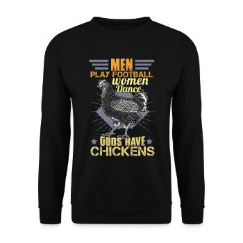 Costume de poulet Hommes - Sweat-shirt Unisexe - noir - Devant - Alina (178cm) & Michal (187cm)