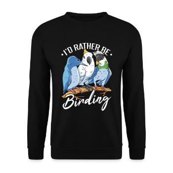 Ich würde lieber Vögel beobachten - Unisex Pullover - Schwarz - Vorne - Alina (178cm) & Michal (187cm)