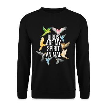 Vögel lustig - Unisex Pullover - Schwarz - Vorne - Alina (178cm) & Michal (187cm)