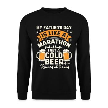 La fête de mon père est comme un marathon - Sweat-shirt Unisexe - noir - Devant - Alina (178cm) & Michal (187cm)