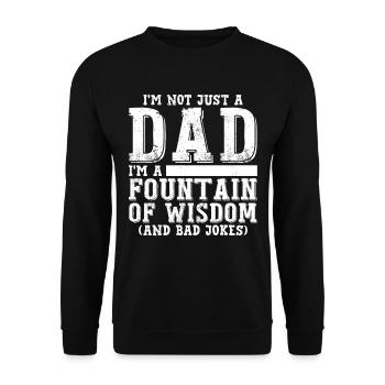 Papa Fête des pères Papa Blagues - Sweat-shirt Unisexe - noir - Devant - Alina (178cm) & Michal (187cm)