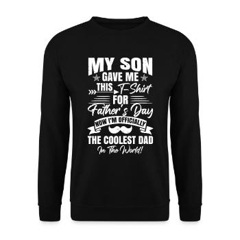 Mein Sohn hat mir das gegeben - Unisex Pullover - Schwarz - Vorne - Alina (178cm) & Michal (187cm)